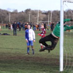 Harvey Sykes shot loops over the Burley keeper for KDR's 4th goal
